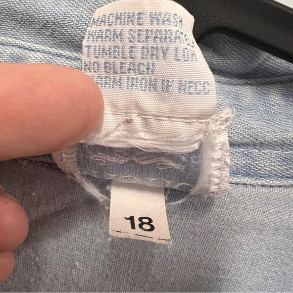 Mystic Blues Vintage 90s Chambray Denim Button Down Shirt size 18 - Picture 7 of 10